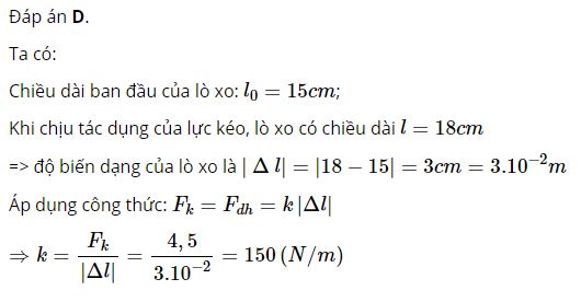 Độ cứng của lò xo bằng bao nhiêu?