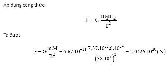 Trái Đất hút Mặt Trăng với một lực bằng bao nhiêu?