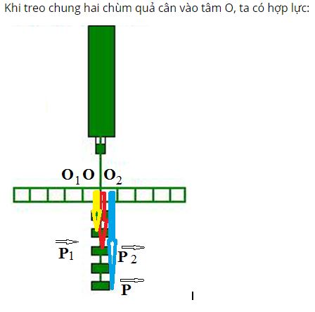 Hãy biểu diễn các vectơ lực P1, P2 và hợp lực P của chúng