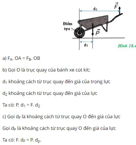 Hãy vận dụng quy tắc momen lực vào các trường hợp sau