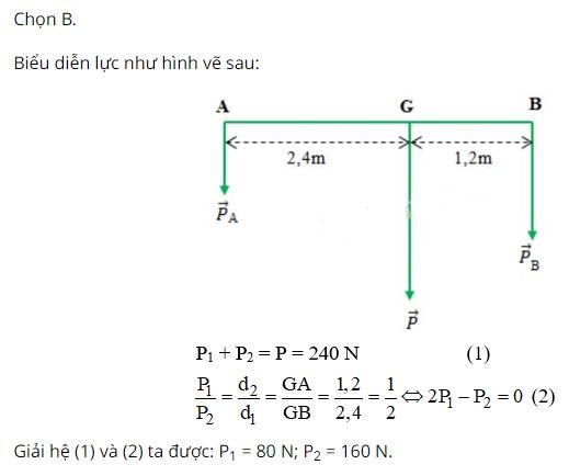 Hỏi lực mà tấm ván tác dụng lên điểm tựa A bằng bao nhiêu?