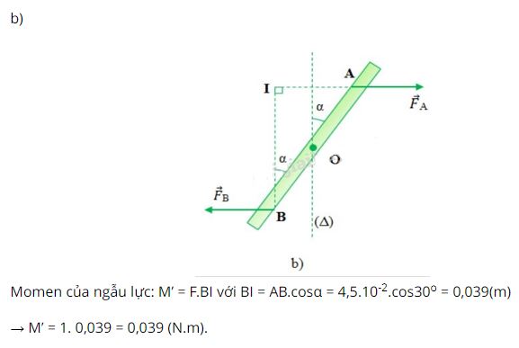 Tính momen của ngẫu lực