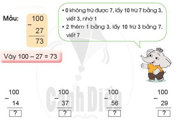 Bài 2 Toán lớp 2 trang 72 sách Cánh Diều