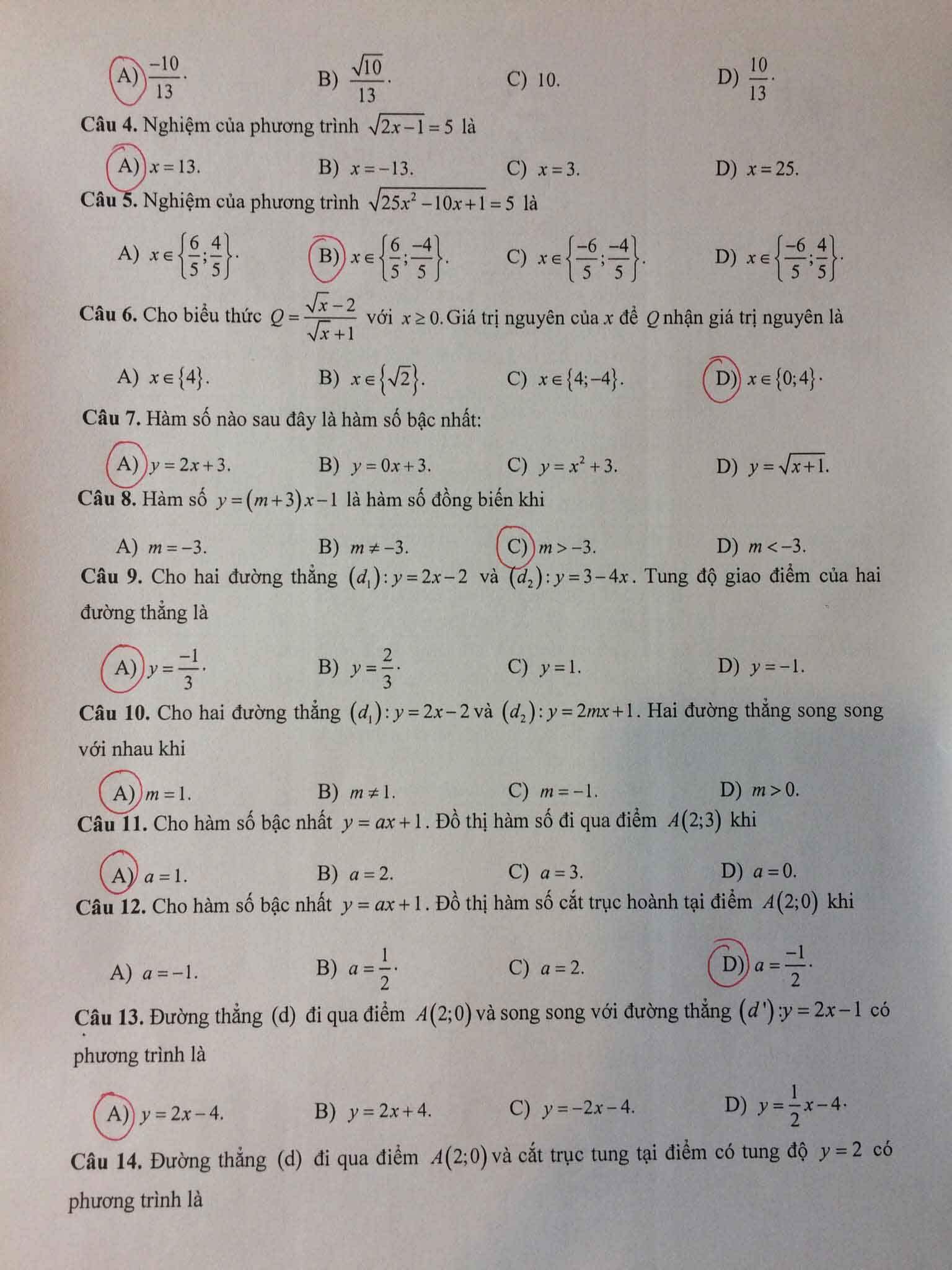 Đề cương ôn tập học kì 1 Toán 9 Trường Trung học Vinschool năm 2021 - 2022