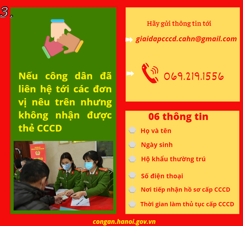 Hướng dẫn đối với người chưa nhận được CCCD