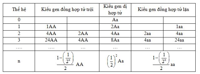 Xác định thành phần kiểu gen của quần thể