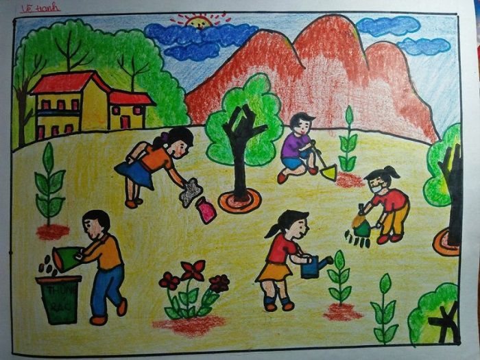 Vẽ trang đề tài cuộc sống quanh em