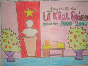 Vẽ tranh đề tài trang trí hội trường