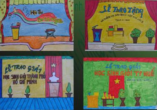 Vẽ tranh đề tài trang trí hội trường