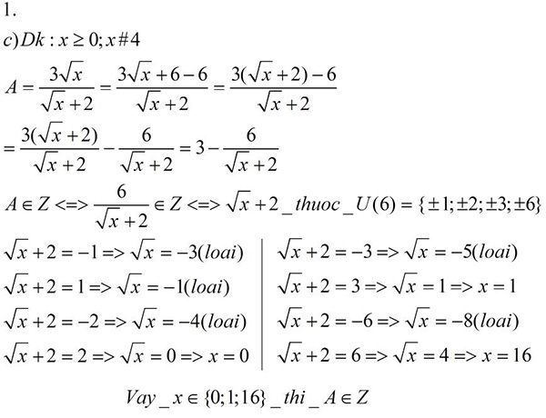Cho biểu thức A. Rút gọn biểu thức A. Tìm x để A = 2. Tìm x nguyên để A là số nguyên