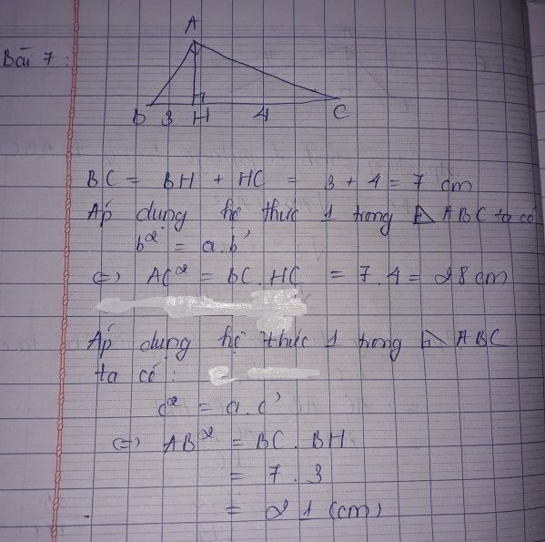 Cho tam gi&aacute;c ABC vu&ocirc;ng tại A, đường cao AH. Cho AH = 16, BH = 25. T&iacute;nh AB, AC, BC, CH
