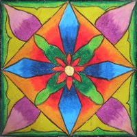 Vẽ trang trí họa tiết hình vuông đơn giản