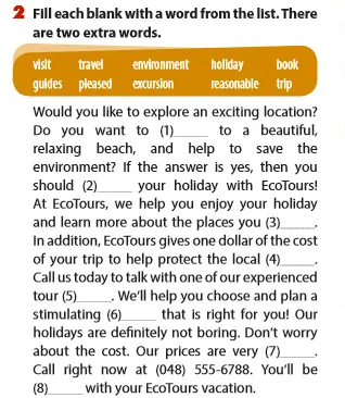 Soạn Anh lớp 9 A Closer Look 1 Unit 8: Tourism