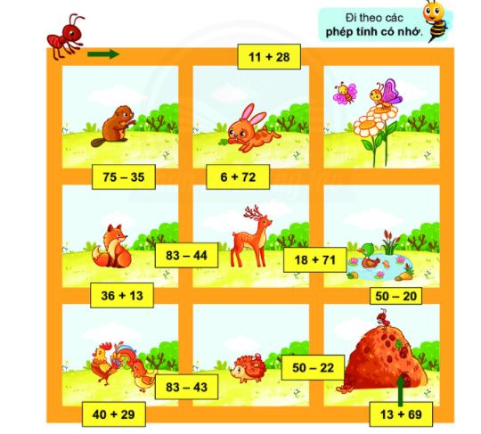 Vui học (trang 112 SGK Toán 2 tập 1)