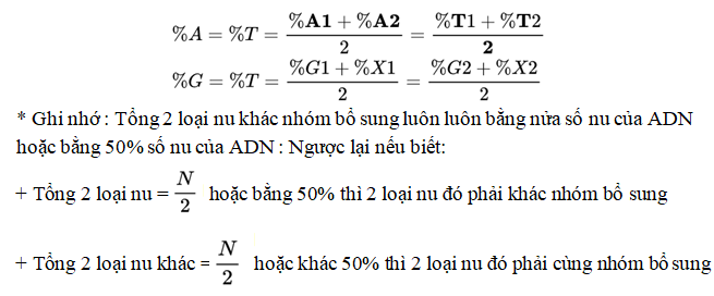 công thức tính nucleotit