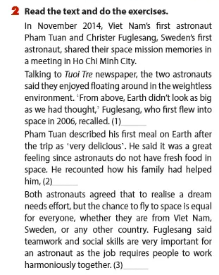 Skills 1 Unit 10 lớp 9 Space travel