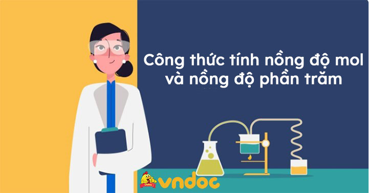 Công thức tính nồng độ mol và nồng độ phần trăm