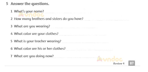 Family and Friends 3 Workbook Review 4