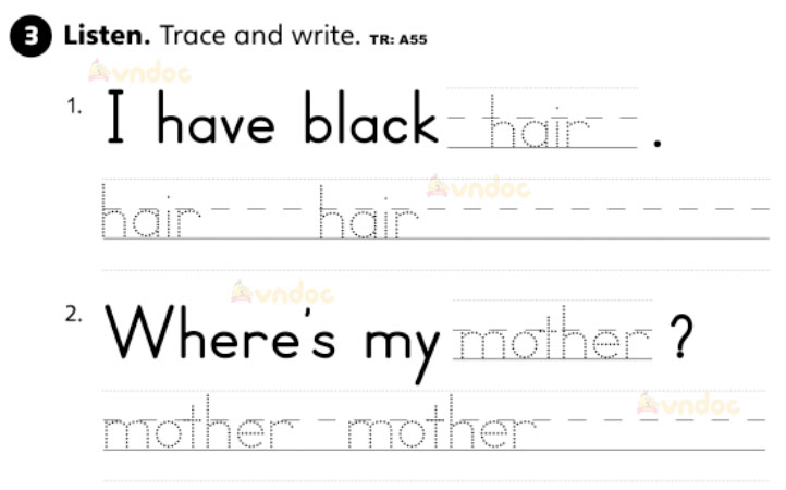 Giải Tiếng Anh lớp 1 Review Units 1 - 4 trang 33 SBT