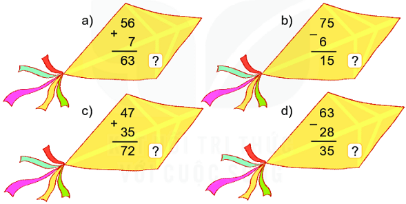 Bài 1 (trang 114 SGK Toán 2 tập 2)