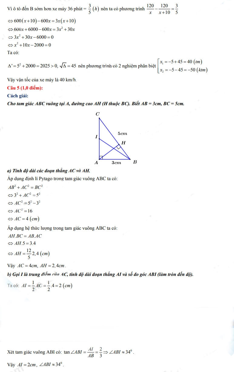 Đáp án đề thi vào 10 môn Toán Vĩnh Long 2022