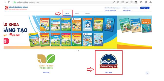 Cách xem sách Chân trời sáng tạo lớp 3