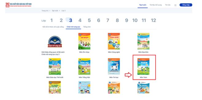Cách xem sách Chân trời sáng tạo lớp 3