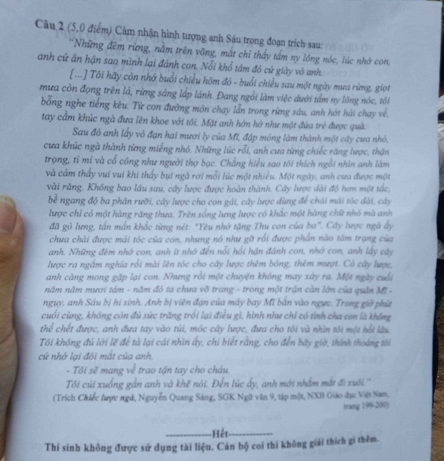 Đáp án đề thi tuyển sinh lớp 10 môn Ngữ văn tỉnh Sơn La 2022