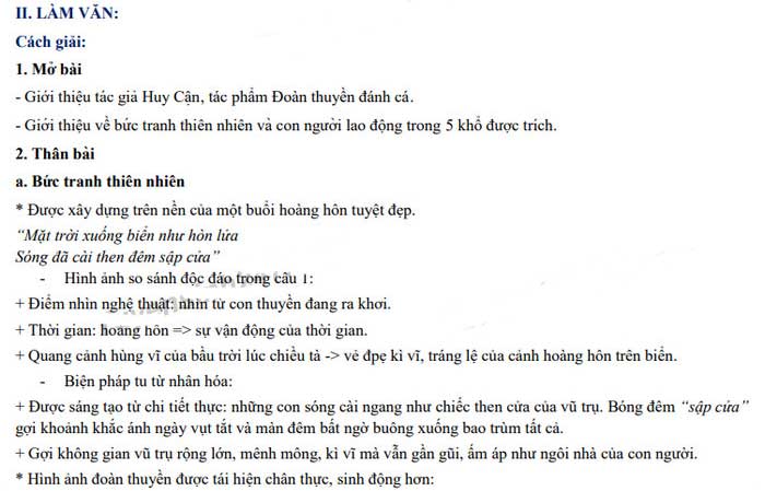 Đáp án đề thi tuyển sinh lớp 10 môn Ngữ văn tỉnh An Giang 2022