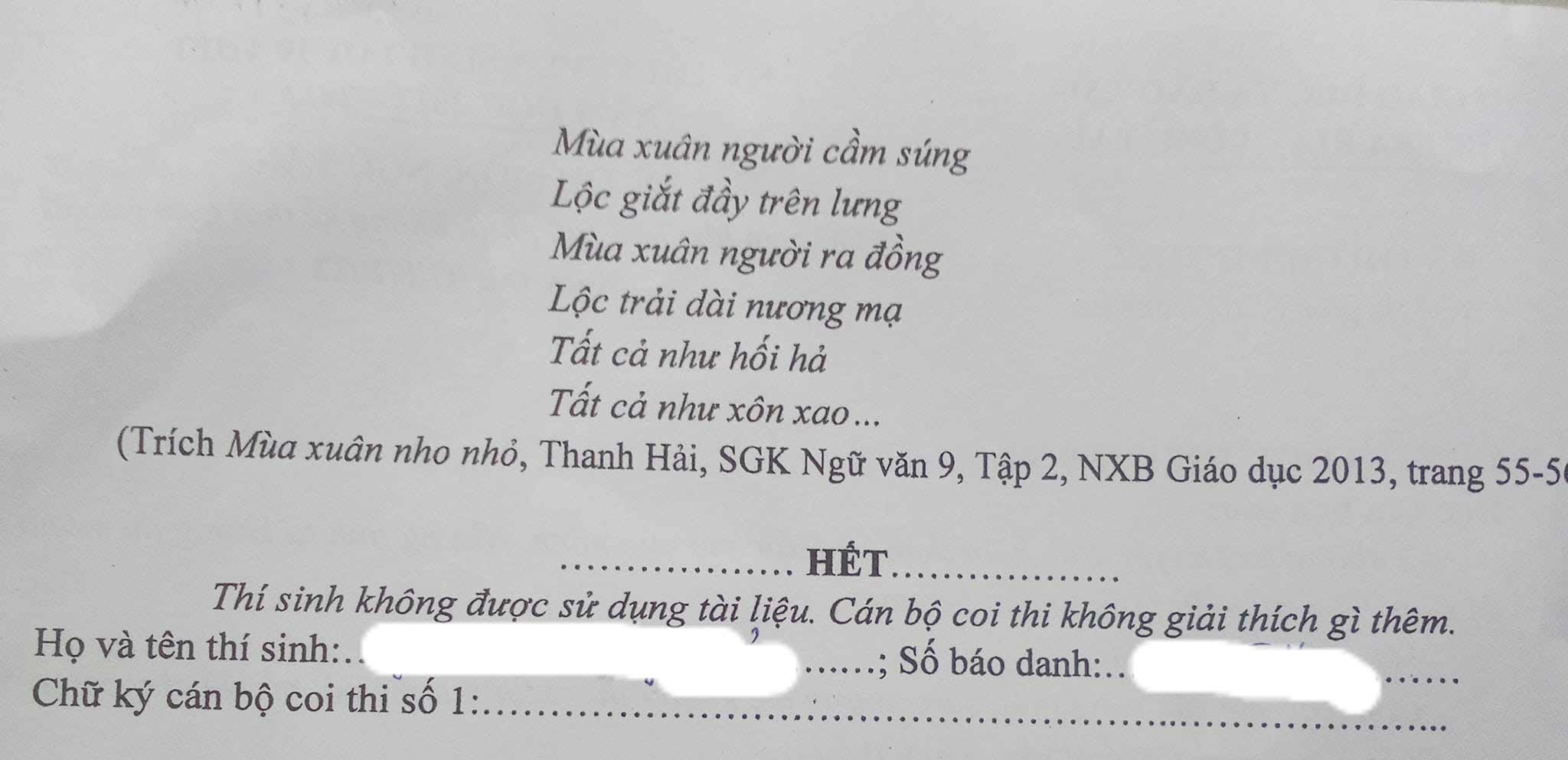 Đáp án đề thi tuyển sinh lớp 10 môn Ngữ văn tỉnh Bà Rịa - Vũng Tàu 2022