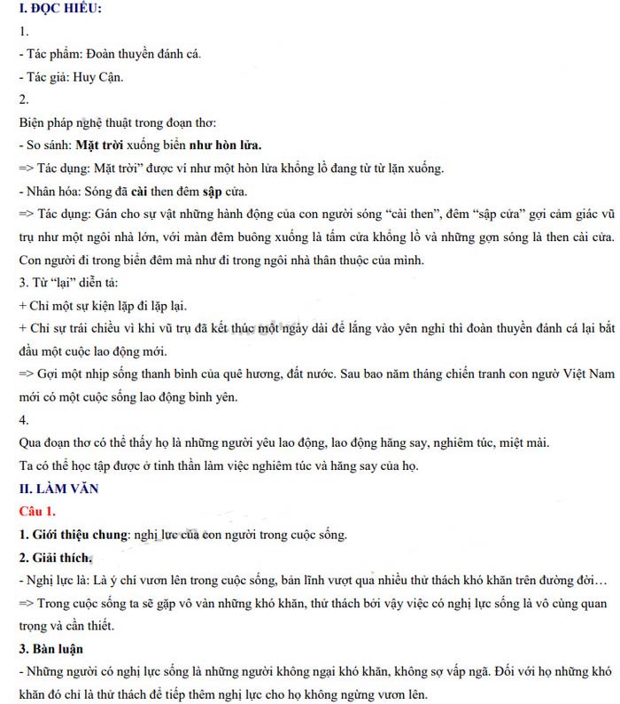 Đáp án đề thi tuyển sinh lớp 10 môn Ngữ văn tỉnh Lai Châu 2022