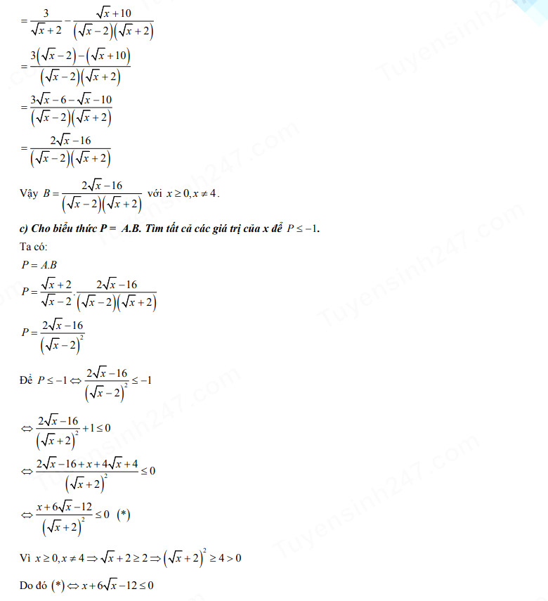 Đáp án đề thi tuyển sinh lớp 10 môn Toán tỉnh Lai Châu 2022