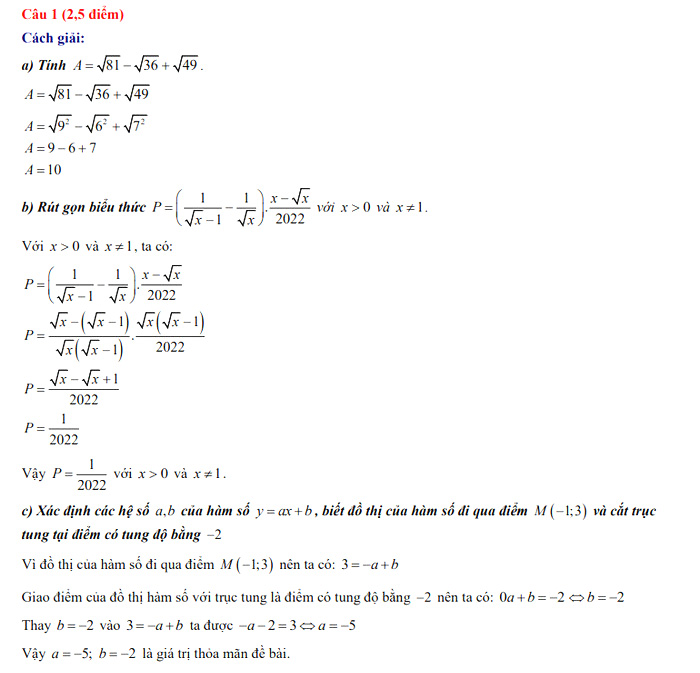 Đáp án Toán thi vào 10 Nghệ An 2022