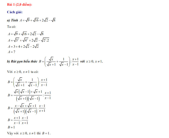Đáp án thi vào 10 môn Toán Đà Nẵng 2022