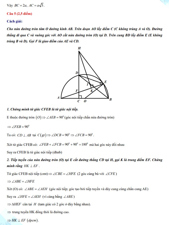 Đáp án đề thi tuyển sinh lớp 10 môn Toán tỉnh Kon Tum năm 2022