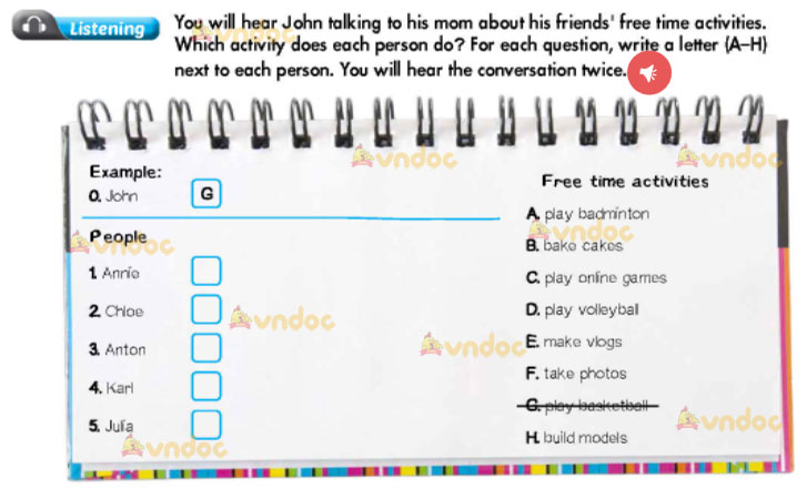 Tiếng Anh lớp 7 Unit 1 Review