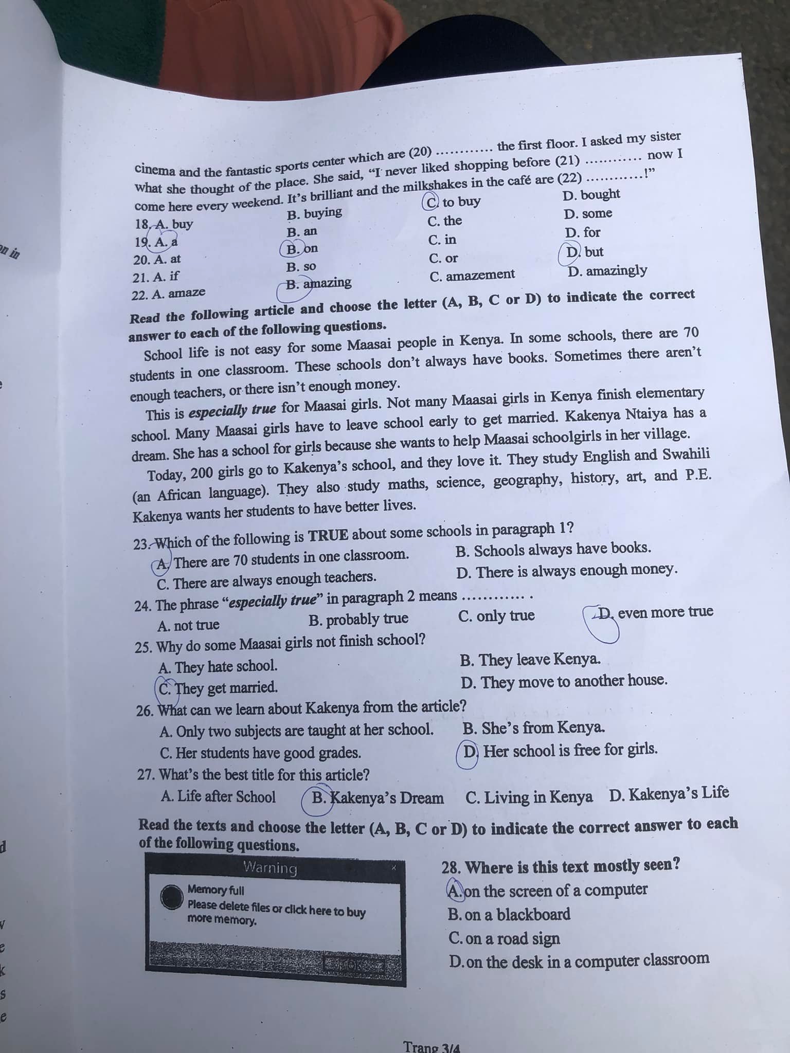 Đề thi tuyển sinh vào lớp 10 môn tiếng Anh Đồng Nai