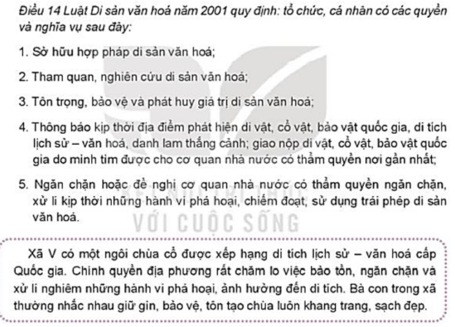 Chính quyền và cá nhân xã V đã thực hiện các quy định của pháp luật về quyền