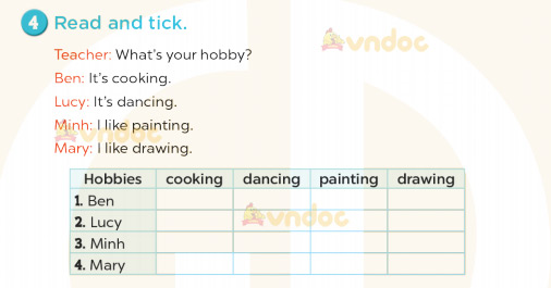 Tiếng Anh lớp 3 Unit 5 Lesson 3