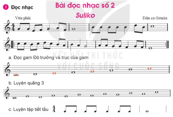 Đọc nhạc: Bài đọc nhạc số 2 SGK Âm nhạc 6 KNTT