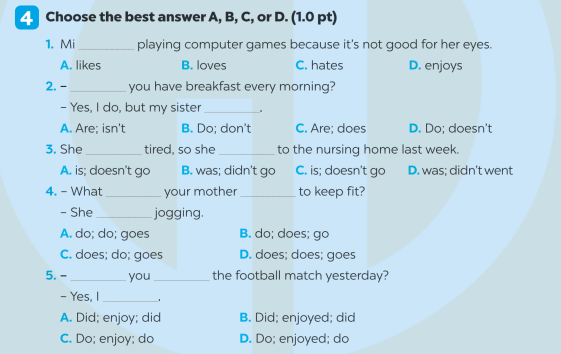 Giải SBT Tiếng Anh 7 Global Success Test Yourself 1