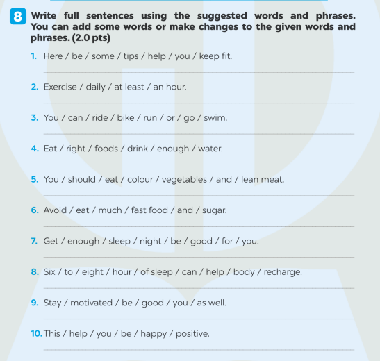 Giải SBT Tiếng Anh 7 Global Success Test Yourself 1