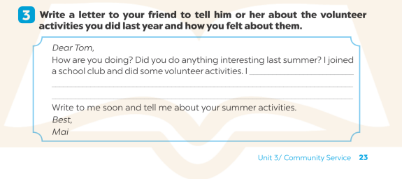 Giải SBT Tiếng Anh 7 Global Success Unit 3 Writing