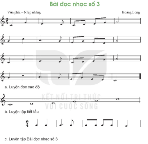 Bài đọc nhạc số 3 SGK Âm nhạc 6 - Kết nối tri thức