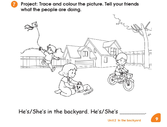 Sách bài tập Tiếng Anh lớp 2 Unit 2 In the backyard