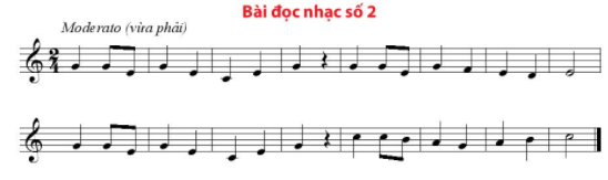 Đọc nhạc: Bài đọc nhạc số 2 SGK Âm nhạc 6 - Chân trời sáng tạo