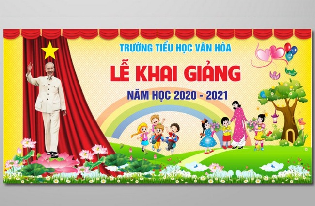 Băng rôn khai giảng năm học mới