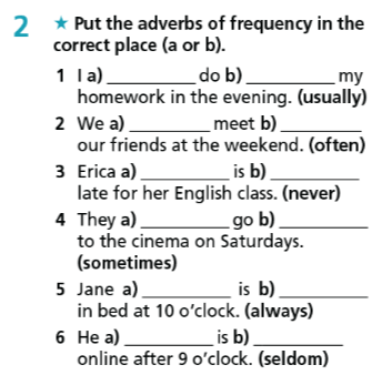 Giải sách bài tập Tiếng Anh 7 Right On Unit 1 Grammar 1b
