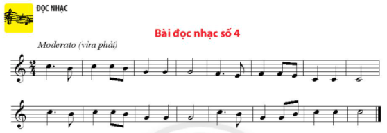 Đọc nhạc: Bài đọc nhạc số 4 SGK Âm nhạc 6 CTST