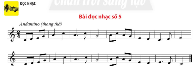 Đọc nhạc: Bài đọc nhạc số 5 SGK Âm nhạc 6 CTST